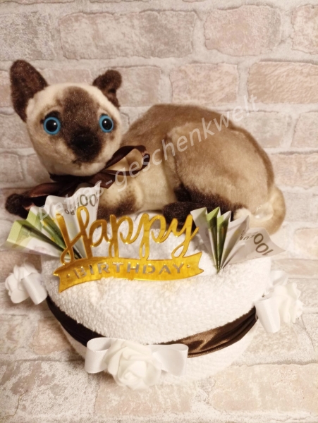 Geburtstags Handtuch Katzentorte